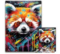 Red Panda 1000-Piece Jigsaw Puzzle Wooden Jigsaw Puzzles for Adults for Teenagers & Teens, Ideal Birthday 50x75CM/19.68x29.52inch