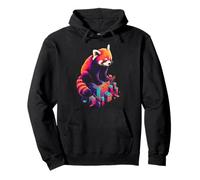 Red Panda Animal Lover Forest Wildlife Kawaii Motif Art Pullover Hoodie
