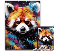 Red Panda Art Graffiti 1000 Piece Jigsaw Puzzles for Adults Impossible Jigsaw Puzzles for Adults Ideal And Home Decor 26X38CM/10.23x14.96inch