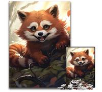 Red Panda Art Jigsaw Puzzles for Adults 1000 Piece Wooden Puzzles Challenging Brain Teaser for Teenagers, Family Fun Interactive Game 50x75CM/19.68x29.52inch