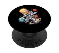 Red Panda Astronaut Dabbing Funny Space Animal for Kids PopSockets Adhesive PopGrip