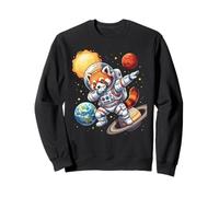 Red Panda Astronaut Dabbing Funny Space Animal for Kids Sweatshirt