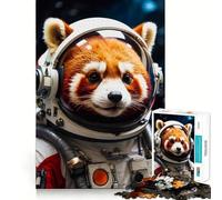 Red Panda Astronaut Hard Jigsaw Puzzle for Adults 1000 Pieces Fine Logic Toy Calm Fun Neat Edge Thoughtful Gift (50x75cm)