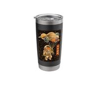 Red Panda Astronaut Solar System Planets Japanese Art Stainless Steel Insulated Tumbler