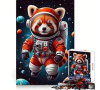 Red Panda Astronaut Teenagers 1000 Piece Jigsaw Puzzle Logic Boost Toy Indoor Fun Premium Edge Memorable Gift (50x75cm)