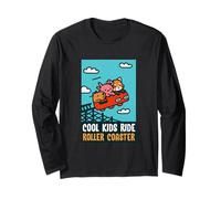 Red Panda, Axolotl, Capybara Riding A Roller Coaster Funny Long Sleeve T-Shirt