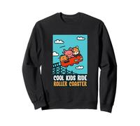 Red Panda, Axolotl, Capybara Riding A Roller Coaster Funny Sweatshirt