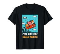Red Panda, Axolotl, Capybara Riding A Roller Coaster Funny T-Shirt