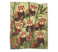 Red Panda Bamboo Forest Background Printed Blanket 3D Design Bedspread Soft Warm Microfiber Throws And Patchwork Quilts 70x80inch(180x200cm)