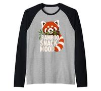 Red Panda Bamboo Snack Mood Raglan Baseball Tee