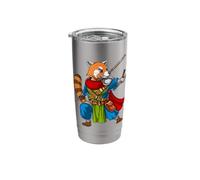 Red Panda Bear Ninja Samurai Warrior Japanese Samurai Stainless Steel Insulated Tumbler