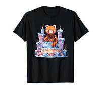 Red Panda Birthday On Ice Cake Candles T-Shirt
