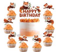 Red Panda Birthday Party Decorations Cute Panda Cake Toppers Panda and Bamboo Theme Decorations Red Pandas Cupcake Toppers for Boys Girls Animal Theme Decors Baby Shower Birthday Party Supplies