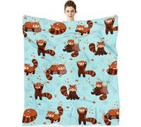 Red Panda Blanket Girts for Panda Lovers Throw Fleece Blanket 60”x50” in Home Bed Sofa Chairs Dorm, Red Panda, Medium