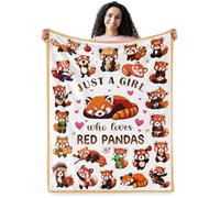 Red Panda Blanket, Red Panda Gifts for Girls, Soft Blanket for Girls Room Decor, Cozy Throw Blankets Christmas Birthday Gifts for Toddles Teens Couch Bed 60" X 50"