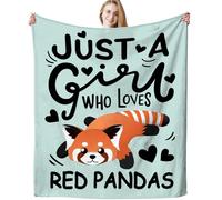 Red Panda Blanket Soft Cozy Warmth Flannel Red Panda Throw Blankets Just A Girl Who Loves Red Panda Blankets Bedding Decor for Red Panda Lover Girls Women Adults Gifts 60"x50"
