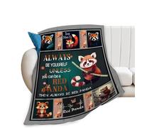 Red Panda Blanket - Warm, Cozy, Soft Flannel Throw - Cute Panda Bed Bedding for Kids, Adults, Women, Girls - 40"X50"