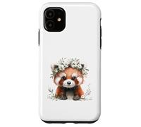 Red Panda Boho Chic Flower Crown Watercolour Art Case for iPhone 11