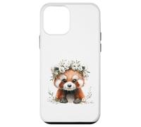 Red Panda Boho Chic Flower Crown Watercolour Art Case for iPhone 12 mini