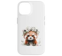 Red Panda Boho Chic Flower Crown Watercolour Art Case for iPhone 14