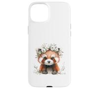 Red Panda Boho Chic Flower Crown Watercolour Art Case for iPhone 15 Plus