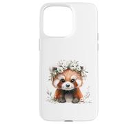 Red Panda Boho Chic Flower Crown Watercolour Art Case for iPhone 15 Pro Max