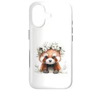 Red Panda Boho Chic Flower Crown Watercolour Art Case for iPhone 17