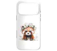 Red Panda Boho Chic Flower Crown Watercolour Art Case for iPhone 17 Pro Max