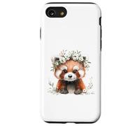Red Panda Boho Chic Flower Crown Watercolour Art Case for iPhone SE (2020) / 7/8