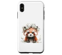 Red Panda Boho Chic Flower Crown Watercolour Art Case for iPhone XS Max