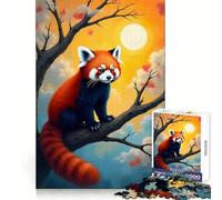 Red Panda Branch 1000 Piece Jigsaw Puzzles for Adults Teenagers Intellect Toy Home Enjoy Quality Cut Classic Gift (38x26cm)