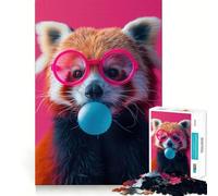 Red Panda Bubblegum Jigsaw Puzzles 1000 Pieces for Teenagers Logic Train Toy Leisure Fun Smooth Cut (38x26cm)