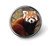Red Panda Button Pin 1 Inch, Personalized Metal Lapel Pins, Lightweight Round Brooch Pin, Elegant Button Badges, Funny Enamel Pins for Shirts Jackets Bags & Gift