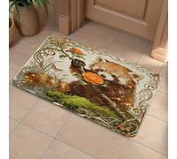 Red Panda Camellia Front Door Mat, Heavy Duty Bathroom Rugs Durable Welcome Mat for Outdoor Indoor, Super Absorbent Bath Rugs for Entryway Outside Patio Porch, 60x90cm