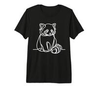 Red Panda Carnivore Line Art Mammal Art Premium T-Shirt