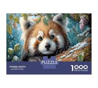 Red Panda Classic 1000 Pc Rigid Cardboard Jigsaw Snow-Dusted Tree Trunk Seniors Rainy Day Fun Must-Have for Puzzle Lovers 52x38cm/1000pcs