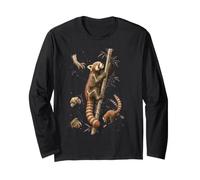 Red Panda Climbing Anatomy Patent Illustration Long Sleeve T-Shirt