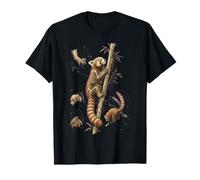 Red Panda Climbing Anatomy Patent Illustration T-Shirt