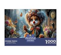 Red Panda Clown Jigsaw Puzzles Puzzles for Adults Kids. 1000 Piece Autumn Forest Great Gifts Challenge Toy Home Decoration for Gifts 38x26cm/1000pcs