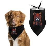 Red Panda Coffee Funny Dog Bandanas Adjustable Pet Neckerchief Summer Triangle Scarf for Small Medium Large Pets