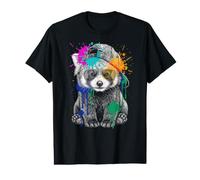 Red Panda cub Paint Splashes w Cap and Sunglasses Value Graphic T-Shirt