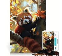 Red Panda Cute Jigsaw Puzzle for Adults 1000 Pieces Mind Puzzle Calm Pastime Image Assembly Lovely Present (50x75cm)