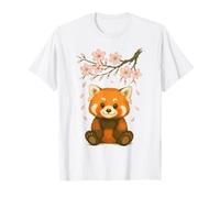 Red Panda | Cute Red Panda Bear & Japanese Cherry Blossoms T-Shirt