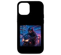 Red Panda Cyberpunk Rider Motorcycle Biker Synthwave Case for iPhone 12/12 Pro