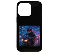 Red Panda Cyberpunk Rider Motorcycle Biker Synthwave Case for iPhone 13 Pro