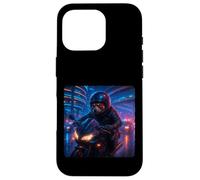 Red Panda Cyberpunk Rider Motorcycle Biker Synthwave Case for iPhone 16 Pro