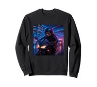 Red Panda Cyberpunk Rider Motorcycle Biker Synthwave Sweatshirt