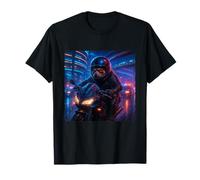 Red Panda Cyberpunk Rider Motorcycle Biker Synthwave T-Shirt