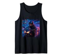 Red Panda Cyberpunk Rider Motorcycle Biker Synthwave Tank Top