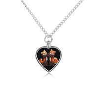 Red Panda Dance Urn Necklace for Ashes Pet Dog Cat Cremation Jewellery Alloy Memorial Keepsake Pendant